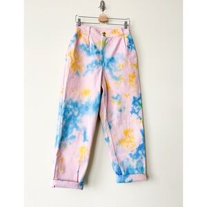 Lucy & Yak Pink Blue Wide Leg Pants